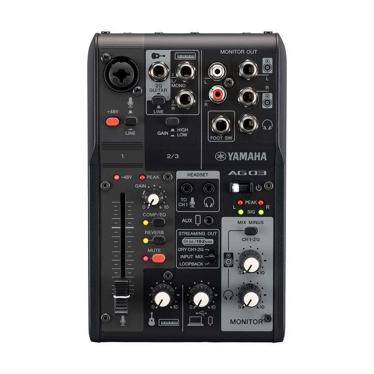 Yamaha Live Streaming Mixer AG03MK2 Black
