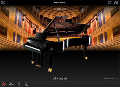 Change the type of piano and the performance space with ease