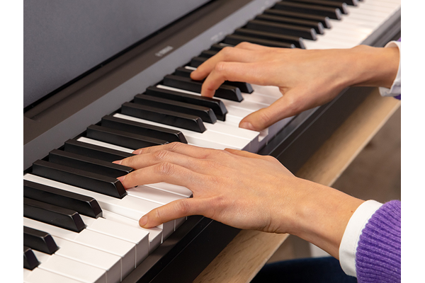 The hands of a person playing the P-143