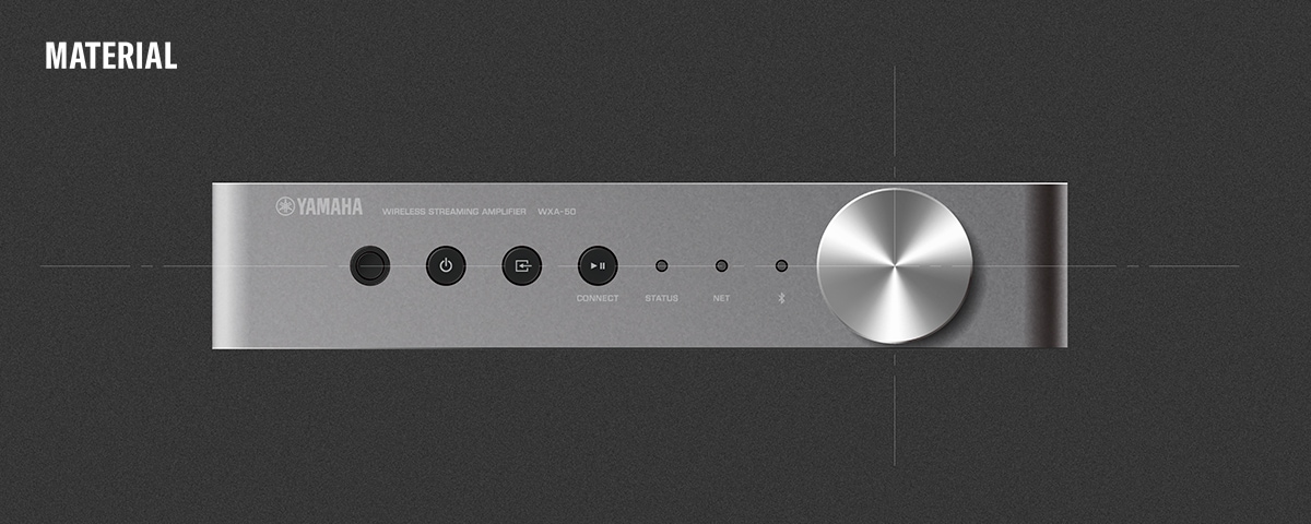 Front view of the WXA-50 with visualization of what materials are used.