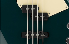 Close-up of custom V5 alnico magnet pickups 